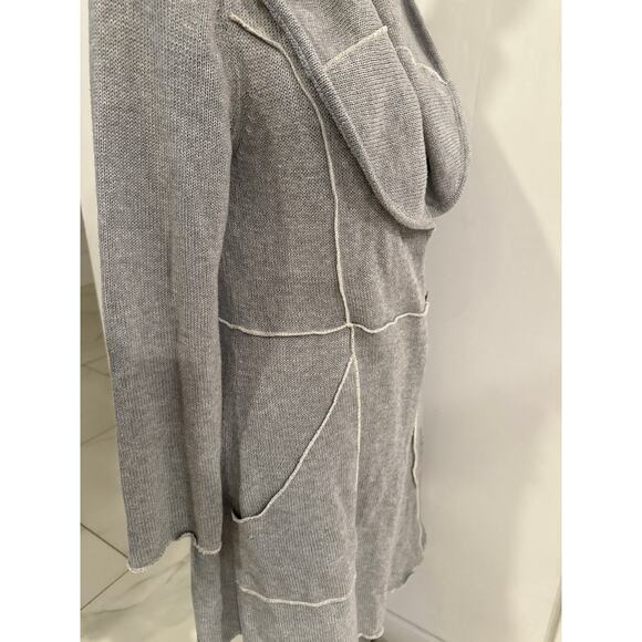 Indigenous Womens Gray 100% Organic Cotton Shell Button Lightweight Cardigan M - Picture 8 of 15